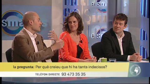 Tertúlia del programa Els matins de TV3, presentat i dirigit per Lídia Heredia, amb Joan Majó, Vicent Sanchis, Esperanza García, Francesc-Marc Álvaro i Saül Gordillo. 18 de maig de 2015