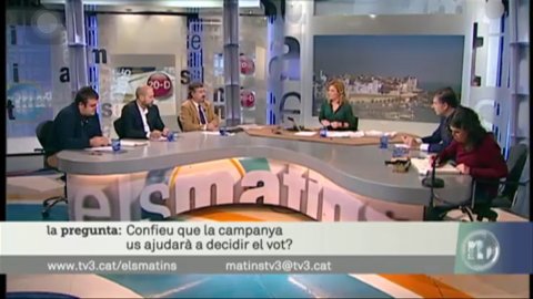 Tertúlia del programa Els matins de TV3, presentat Núria Solé. 8 de juny de 2015