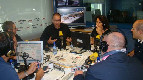 L'oracle de Catalunya Ràdio, de Xavier Graset, amb Joan Soler Jiménez, Daniel Fernández, Francesc Valls i Saül Gordillo. Barcelona. 17 d'octubre de 2014