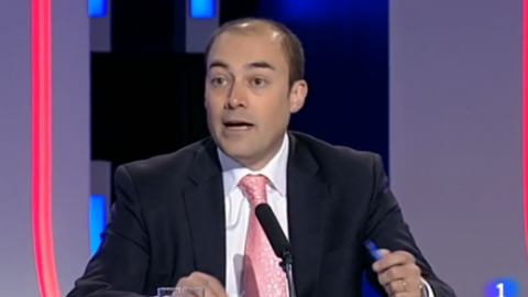 El Debat de la 1 de TVE Catalunya amb Albert Rivera, de Ciutadans, i Jordi Domènech, dels Mossos d'Esquadra.  Sant Cugat del Vallès. 14 de juny de 2012