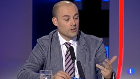 El Debat de la 1 de Televisió Espanyola (TVE) a Catalunya, amb el diputat al Parlament i dirigent del Partit Popular Enric Millo. Sant Cugat del Vallès. 10 de maig de 2012