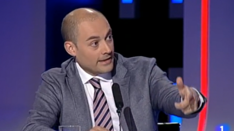 El Debat de la 1 de Televisió Espanyola (TVE) a Catalunya amb el diputat al Parlament i dirigent del Partit Popular Enric Millo. Sant Cugat del Vallès. 10 de maig de 2012