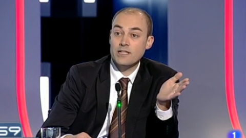Programa 59 Segons de Televisió Espanyola (TVE) a Catalunya amb Felip Puig i Joan Gaspart. Sant Cugat del Vallès. 15 de març de 2011