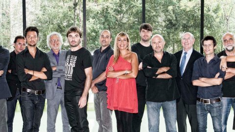 Equip i col·laboradors del programa Directe 4.0 de Ràdio 4 (RNE), dirigit i presentat per Xantal Llavina. Barcelona. Setembre de 2012. Foto: RTVE