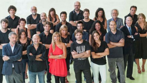 Equip i col·laboradors del programa Directe 4.0 de Ràdio 4 (RNE), dirigit i presentat per Xantal Llavina. Barcelona. Setembre de 2012. Foto: RTVE