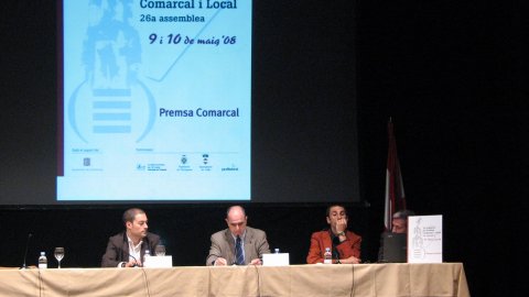 Premi de Recerca Premsa Comarcal, amb la col·laboració de l'Agència Catalana de Notícies (ACN), durant el VIIè Congrés de la Premsa Comarcal a Valls. 9 de maig de 2008. Foto: Gemma Ustrell
