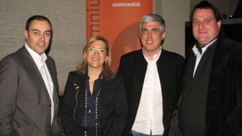 Acte de Noves tecnologies i país, organitzat per Òmnium Cultural del Gironès, amb Trina Milán, José Antonio Donaire , Joan Torrent i Saül Gordillo. Sala Platea de Girona. 11 de desembre de 2008. Foto: Lourdes Casademont (ACN)