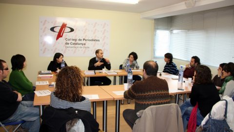 Sessió de treball de l'Agència Catalana de Notícies (ACN) a la seu del Col·legi de Periodistes de Catalunya a Lleida. 10 de març de 2010. Foto: Oriol Bosch (ACN)