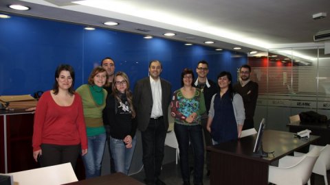 Reunió de treball a la nova delegació a Tarragona de l'Agència Catalana de Notícies (ACN) amb l'equip de periodistes de Camp de Tarragona i Terres de l'Ebre. 24 de març de 2010