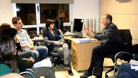 Reunió de treball a la redacció a Girona de l'Agència Catalana de Notícies (ACN) amb l'equip de periodistes de Comarques Gironines. 4 de març de 2010. Foto: Gemma Ustrell (ACN)