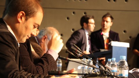 Presentació del portal sobre política 2.0 a Catalunya Electoràlia a l'Auditori de la Facultat de Comunicació Blanquerna. Barcelona. 8 de novembre de 2010. Foto: Jordi Pueyo (ACN)