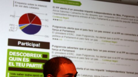 Presentació del portal sobre política 2.0 a Catalunya Electoràlia a l'Auditori de la Facultat de Comunicació Blanquerna. Barcelona. 8 de novembre de 2010. Foto: Jordi Pueyo (ACN)
