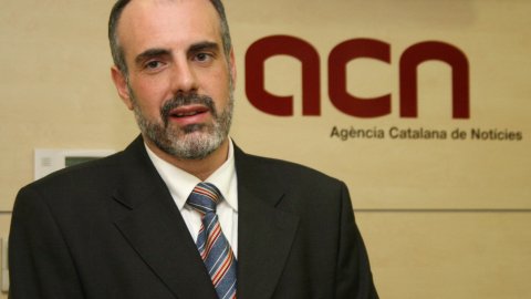 Roda de premsa a l'Agència Catalana de Notícies (ACN) del cap de llista per Barcelona al Congrés Joan Ridao, d'ERC. 29 de febrer de 2008. Foto: Isabel Marquès (ACN)
