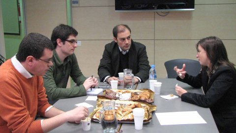 La diputada Marina Llansana, portaveu nacional d'ERC, a l'Agència Catalana de Notícies (ACN). Abril de 2008. Foto: Elena Jorge