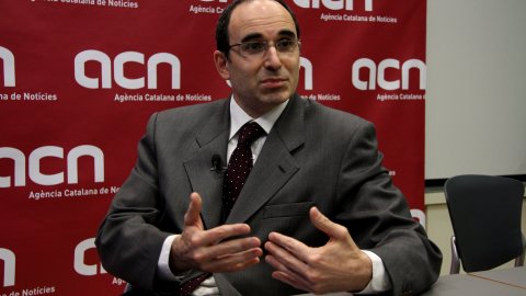 El director general de Caixa Manresa, Feliu Formosa, visita l'Agència Catalana de Notícies (ACN). 19 de març de 2009. Foto: Mar Camón (ACN)