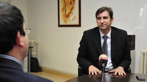 El president d'Spanair, Ferran Soriano, entrevistat a l'Agència Catalana de Notícies (ACN). Barcelona. 27 de novembre de 2009. Foto: ACN