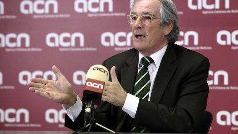 El president del grup municipal de CiU a l'Ajuntament de Barcelona, Xavier Trias, visita la nova redacció de l'Agència Catalana de Notícies. Barcelona. 3 de gener de 2011. Foto: Oriol Campuzano (ACN)