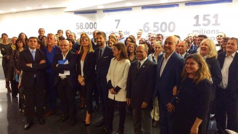 Acte de lluirament d'ajuts a la recerca a 57 investigadors premiats per La Marató de TV3, a l'Acadèmia de Ciències Mèdiques. Barcelona. 3 de novembre de 2016