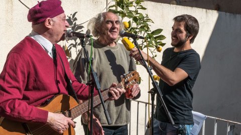 Programa especial d''El suplement' amb motiu del Dia Mundial de la Ràdio, a casa de Ricard Ustrell, amb Jaume Sisa i Pau Riba. Sabadell. 12 de febrer de 2017