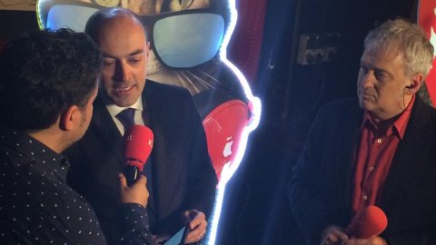 Entrevista al director de Catalunya Ràdio, Saül Gordillo, en la festa dels 10 anys d'iCat, a la Sala Apolo de Barcelona. 28 d'abril de 2016 