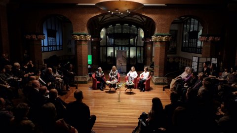 El director de Catalunya Ràdio, Saül Gordillo, participa en la presentació del llibre 'Femení i singulars', de Victòria Palma, conductora i guionista de Catalunya Música a la Sala d’Assaig de l’Orfeó Català, del Palau de la Música Catalana de Barcelona. 10 de març de 2016