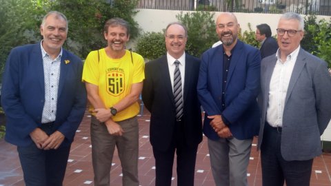 Esmorzar amb la Unió de Federacions Esportives de Catalunya després de l'ofrena floral al monument de Rafael Casanova per la Diada Nacional de Catalunya. 11 de setembre de 2018