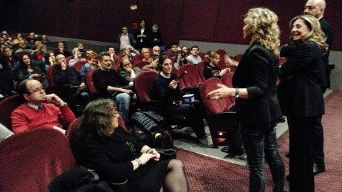 Preestrena de la pel·lícula 'Incerta Glòria' per als oients de Catalunya Ràdio, amb la productora Issona Passola, el director de l'emissora, Saül Gordillo, i la directora d''El matí de Catalunya Ràdio', Mònica Terribas. Cinemes Aribau. Barcelona. 14 de març de 2017