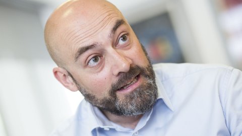 Entrevista del director de Catalunya Ràdio, Saül Gordillo, amb el setmanari El Temps, amb Borja Vilallonga i el fotògraf Jordi Borràs. Barcelona. 4 d'abril de 2017 