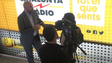 Entrevista de TV3 al director de Catalunya Ràdio i dels Mitjans Digitals de la CCMA, Saül Gordillo, amb motiu de la presentació de la graella digital de Catalunya Ràdio +CatRàdio. Barcelona. 9 de febrer de 2018