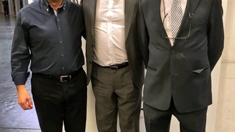 El director de Catalunya Ràdio, Saül Gordillo, assisteix als Premis Carles Rahola de Comunicació Local, amb el reportatge 'Els altres nous catalans' d'Albert Requena i Josep Plazas, de Catalunya Ràdio, com a finalista. Auditori de Girona. 22 de febrer de 2018