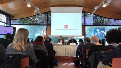 El director de Catalunya Ràdio, Saül Gordillo, presenta el projecte d'iCat al sector cultural en una sessió formativa de l'ICEC al Museu Colet. Barcelona. 6 de març de 2018