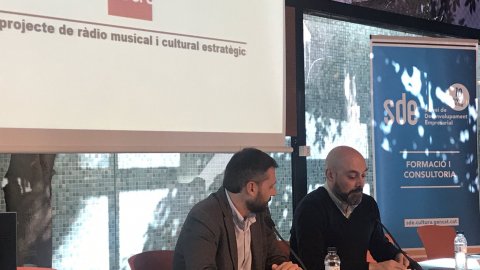 El director de Catalunya Ràdio, Saül Gordillo, presenta el projecte d'iCat al sector cultural en una sessió formativa de l'ICEC al Museu Colet. Barcelona. 6 de març de 2018
