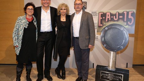 Mònica Terribas, premi a la millor professional; els serveis informatius de Catalunya Ràdio, RAC1 i les emissores locals, per la cobertura de l'1-O, Joan Vives de Catalunya Música; i 'La nit dels ignorants' de Catalunya Ràdio reben premis i mencions d'honor als Premis Ràdio Associació de Catalunya. Barcelona. 3 de maig de 2018