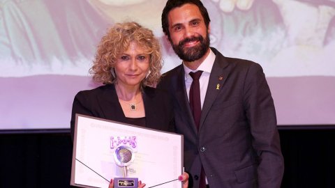 Mònica Terribas, premi a la millor professional; els serveis informatius de Catalunya Ràdio, RAC1 i les emissores locals, per la cobertura de l'1-O, Joan Vives de Catalunya Música; i 'La nit dels ignorants' de Catalunya Ràdio reben premis i mencions d'honor als Premis Ràdio Associació de Catalunya. Barcelona. 3 de maig de 2018