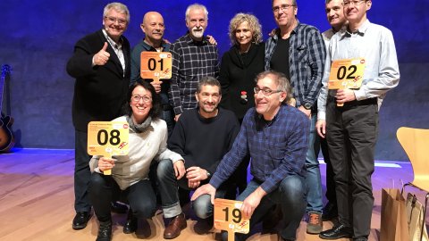 Final de la copa Enigmàrius 2018 del programa 'El matí de Catalunya Ràdio' a l'Auditori AXA de L'illa Diagonal, amb Màrius Serra. Barcelona. 19 de desembre de 2018