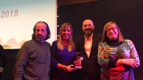 Premi Dona TIC 2018 a Xantal Llavina a la millor tasca divulgativa pel programa de Catalunya Ràdio 'Revolució 4.0'. Edifici Imagina. Barcelona. 20 de desembre de 2018