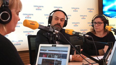 El director de Catalunya Ràdio, Saül Gordillo, i la seva adjunta a la direcció de Mitjans Digitals de la Corporació Catalana de Mitjans Audiovisuals (CCMA), Geni de Vilar, expliquen al programa 'Popap' de Mariola Dinarès com cobriran TV3 i la ràdio pública el judici del procés. Barcelona. 11 de febrer de 2019