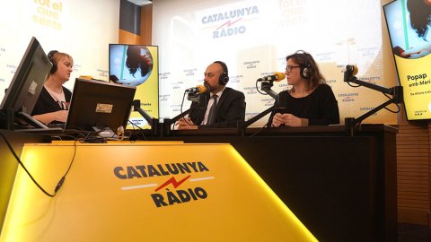 El director de Catalunya Ràdio, Saül Gordillo, i la seva adjunta a la direcció de Mitjans Digitals de la Corporació Catalana de Mitjans Audiovisuals (CCMA), Geni de Vilar, expliquen al programa 'Popap' de Mariola Dinarès com cobriran TV3 i la ràdio pública el judici del procés. Barcelona. 11 de febrer de 2019