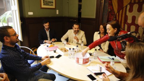 Especial 'Catalunya migdia' des de l'Ajuntament de Girona amb un debat dels alcaldables de la ciutat, amb Òscar Fernández i Empar Moliner, per Catalunya Ràdio i Catalunya Informació. Girona. 20 de maig de 2019