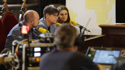 Especial 'Catalunya migdia' des de l'Ajuntament de Girona amb un debat dels alcaldables de la ciutat, amb Òscar Fernández i Empar Moliner, per Catalunya Ràdio i Catalunya Informació. Girona. 20 de maig de 2019
