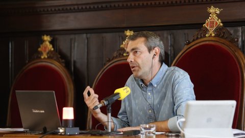 Especial 'Catalunya migdia' des de l'Ajuntament de Girona amb un debat dels alcaldables de la ciutat, amb Òscar Fernández i Empar Moliner, per Catalunya Ràdio i Catalunya Informació. Girona. 20 de maig de 2019