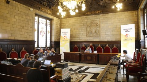 Especial 'Catalunya migdia' des de l'Ajuntament de Girona amb un debat dels alcaldables de la ciutat, amb Òscar Fernández i Empar Moliner, per Catalunya Ràdio i Catalunya Informació. Girona. 20 de maig de 2019