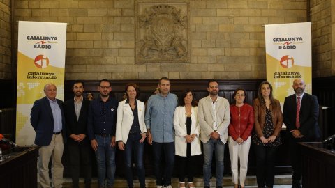 Especial 'Catalunya migdia' des de l'Ajuntament de Girona amb un debat dels alcaldables de la ciutat, amb Òscar Fernández i Empar Moliner, per Catalunya Ràdio i Catalunya Informació. Girona. 20 de maig de 2019
