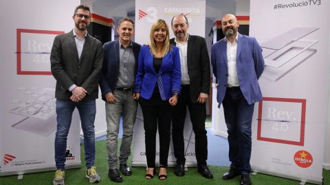 El director de Catalunya Ràdio, Saül Gordillo, participa en la presentació de 'Revolució 4.0' de Xantal Llavina com a programa que fa el salt a TV3, al Barcelona Tech City. Barcelona. 23 de maig de 2019