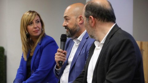 El director de Catalunya Ràdio, Saül Gordillo, participa en la presentació de 'Revolució 4.0' de Xantal Llavina com a programa que fa el salt a TV3, al Barcelona Tech City. Barcelona. 23 de maig de 2019