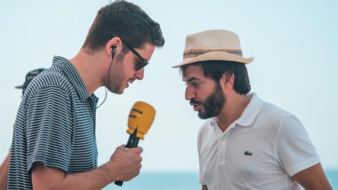 Programa especial de la festa de presentació de la temporada d'estiu de Catalunya Ràdio 2019 a l'espigó de la Mar Bella amb una edició d'El suplement, amb Roger Escapa. Barcelona. 20 de juliol de 2019