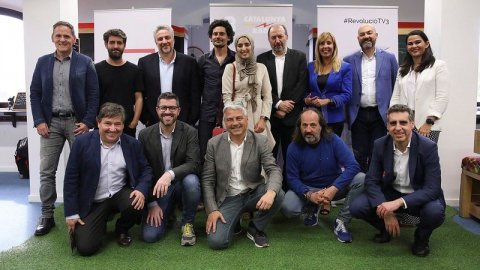 El director de Catalunya Ràdio, Saül Gordillo, participa en la presentació de 'Revolució 4.0' de Xantal Llavina com a programa que fa el salt a TV3, al Barcelona Tech City. Barcelona. 23 de maig de 2019 