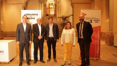 Especial 'Catalunya migdia' des del Claustre Sant Pau del Seminari Centre Tarraconense amb Òscar Fernández i Empar Moliner i debat dels alcaldables de Tarragona en emissió per Catalunya Ràdio i Catalunya Informació. Tarragona. 22 de maig de 2019