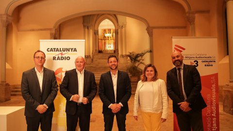 Especial 'Catalunya migdia' des del Claustre Sant Pau del Seminari Centre Tarraconense amb Òscar Fernández i Empar Moliner i debat dels alcaldables de Tarragona en emissió per Catalunya Ràdio i Catalunya Informació. Tarragona. 22 de maig de 2019