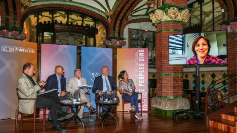 Presentació del concurs internacional de cors 'Let the peoples sing 2019' de Catalunya Música al Palau de la Música Catalana. 9 d'octubre de 2019 	